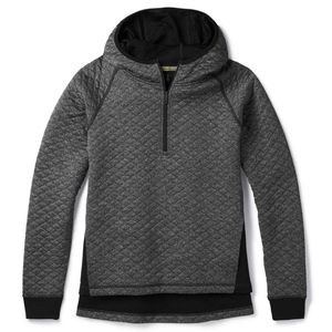 Smartwool Diamond Peak Quilted Pullover S Gray Hoodie Wool Blend 1/4 Zip